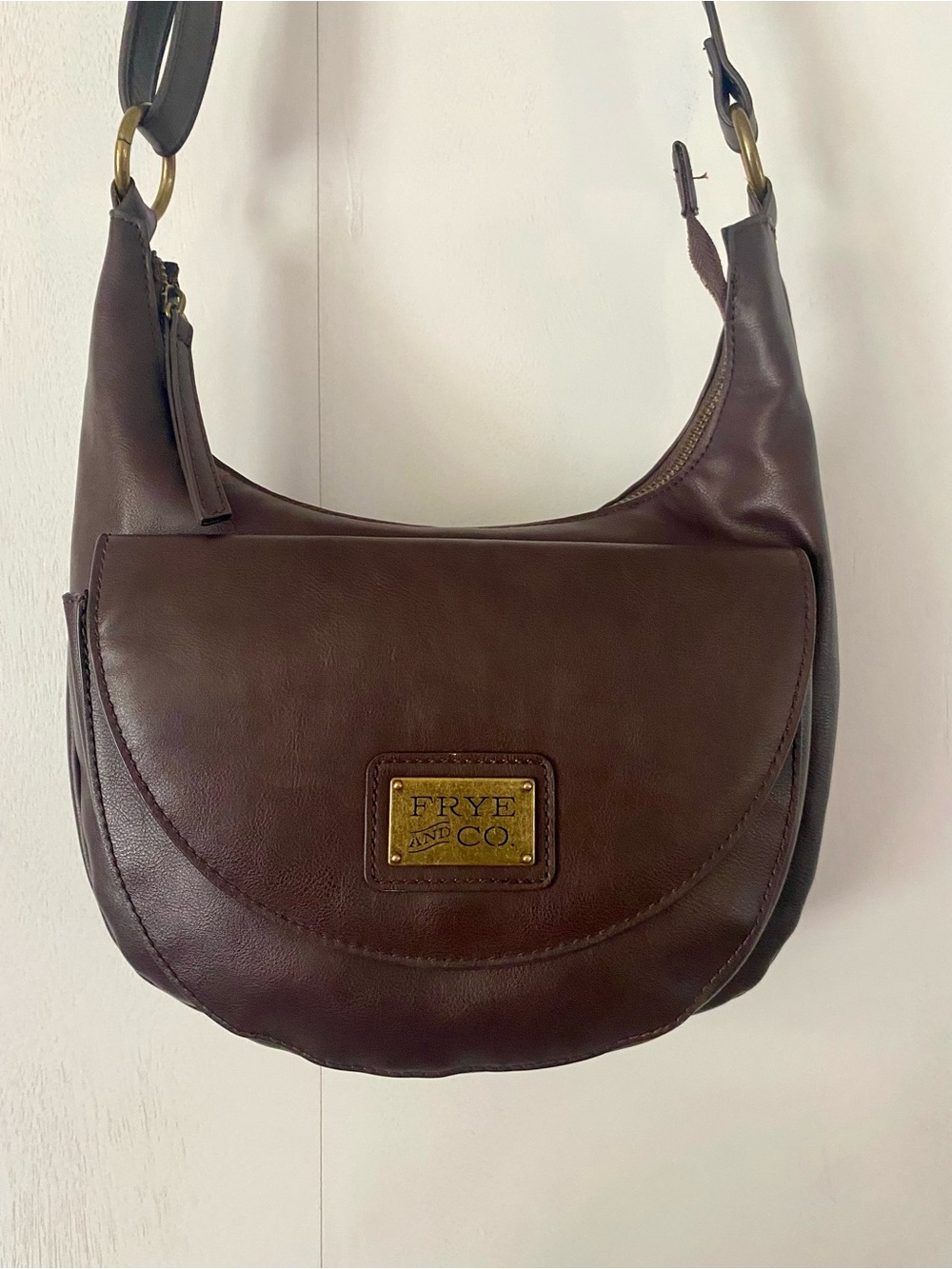 Frye & Co. Brown Faux Leather Hobo Bag